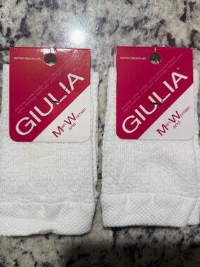 GIULIA Kids White Breathable Textured Socks Size 23-25 (US 7-9 Toddler) – 2 Pair